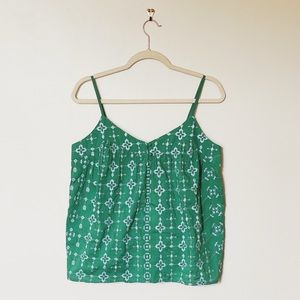 NWT Lucky Brand Green Embroidered Tank